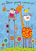Un coucou color&eacute; avec une girafe joyeuse